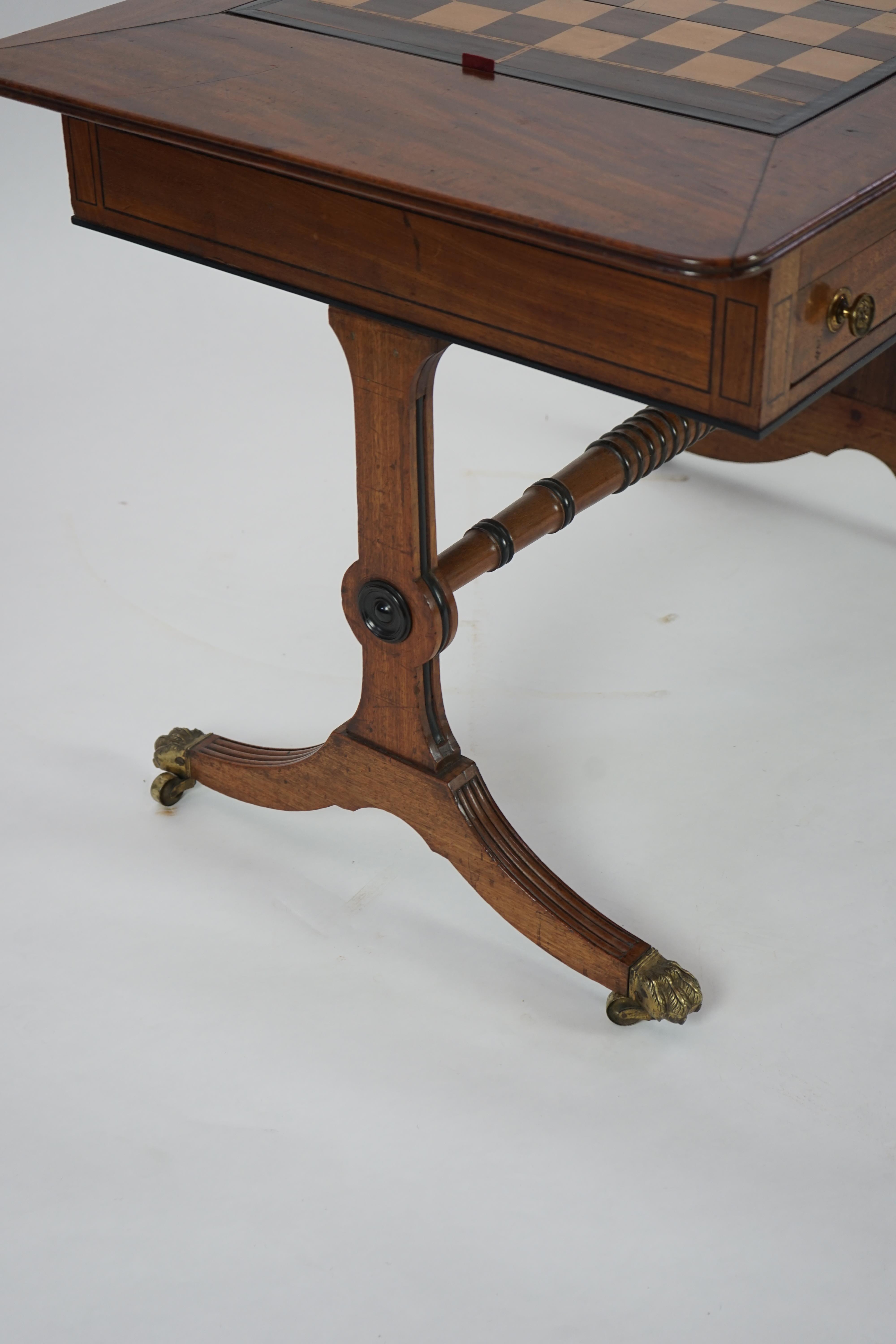 A Regency mahogany games table